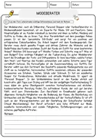Vorschau - Arbeitsblätter - Modeberater Beruf Arbeitsblätter mit Fragen + Lösungen Deutsch DaZ AB - Seite 1