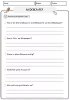 Vorschau - Arbeitsblätter - Modeberater Beruf Arbeitsblätter mit Fragen + Lösungen Deutsch DaZ AB - Seite 3
