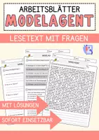 Vorschau - Arbeitsblätter - Modelagent Beruf Arbeitsblätter mit Fragen + Lösungen Deutsch DaZ AB - Deckblatt