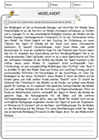 Vorschau - Arbeitsblätter - Modelagent Beruf Arbeitsblätter mit Fragen + Lösungen Deutsch DaZ AB - Seite 1
