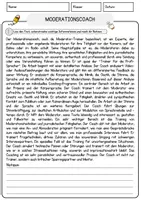 Vorschau - Moderationscoach Beruf Arbeitsblätter mit Fragen + Lösungen Deutsch DaZ AB - Seite 1