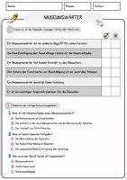 Vorschau - Arbeitsblätter - Museumswärter Beruf Arbeitsblätter mit Fragen + Lösungen Deutsch DaZ AB - Seite 2