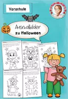 Vorschau - Arbeitsblätter - Ausmalbilder Halloween Vorschule | Kita Mal- und Bastelvorlagen - Deckblatt