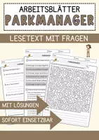 Vorschau - Arbeitsblätter - Parkmanager Beruf Arbeitsblätter mit Fragen + Lösungen Deutsch DaZ AB - Deckblatt