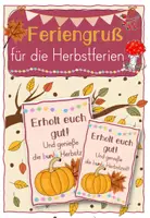 Vorschau - selbst erstellte Cliparts/Grafiken - Feriengruß für die Herbstferien - Kürbisedition - Deckblatt