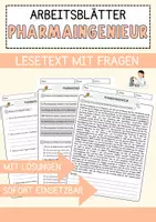Vorschau - Arbeitsblätter - Pharmaingenieur Beruf Arbeitsblätter mit Fragen + Lösungen Deutsch DaZ AB - Deckblatt