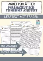 Vorschau - Arbeitsblätter - Pharmazeutisch-technischer Assistent Beruf Arbeitsblätter mit Fragen + Lösungen Deutsch DaZ AB - Deckblatt