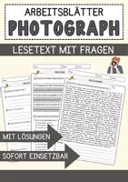 Vorschau - Arbeitsblätter - Photograph Beruf Arbeitsblätter mit Fragen + Lösungen Deutsch DaZ AB - Deckblatt