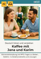 Vorschau - Arbeitsblätter - Hörverstehen A2: Kaffee mit Jana & Karim – inkl. Skript, MP3 & Hörprobe - Deckblatt