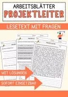 Vorschau - Arbeitsblätter - Projektleiter Beruf Arbeitsblätter mit Fragen + Lösungen Deutsch DaZ AB - Deckblatt