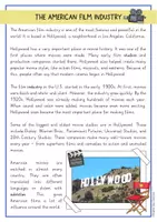 Vorschau - Arbeitsblätter - The American film industry: reading comprehension and grammar (Englisch) - Seite 1