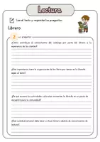 Vista previa - Hojas de trabajo - Comprensión lectora – librero + soluciones (con reserva didáctica) - página 3