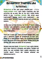 anteprima - Compiti in classe/Test - Attività & Tradizioni dell’Oktoberfest. Secondaria. Inglese. - Pagina 1