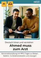 Vorschau - Arbeitsblätter - Hörverstehen A1: Ahmed muss zum Arzt – inkl. Skript, MP3 & Hörprobe - Deckblatt