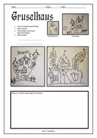 Vorschau - Arbeitsblätter - Gruselhaus, Halloween, Kunst, Vertretung, Geisterhaus - Seite 1