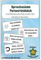 Vorschau - Poster - Sprechanlässe - Ferienrückblick (15 Impuls-Kärtchen) - Deckblatt