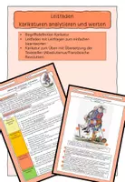 Vorschau - Arbeitsblätter - Leitfaden: Karikatur auswerten (1789 Frankreich) - Deckblatt