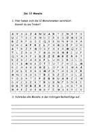 Vorschau - Spiele - Wörterrätsel zu den 12 Monaten - Deckblatt