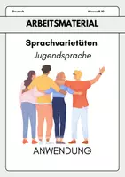 Vorschau - Arbeitsblätter - Arbeitsmaterial Deutsch: Jugendsprache – Analyse, Sprachuntersuchung & Transferaufgaben - Deckblatt