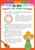 Vista previa - Hojas de trabajo - Día de los Muertos . Adapted to 3 levels. Reading and writing. - página 1
