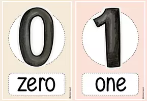 Vorschau - Präsentationen/Tafelbilder - numbers flashcards word and picture - Seite 1
