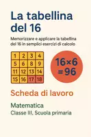 anteprima - Schede informative - Memorizzare e applicare la tabellina del 16 in semplici esercizi di calcolo. - Pagina di copertina