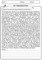 Vorschau - Arbeitsblätter - Rettungsassistent Beruf Arbeitsblätter mit Fragen + Lösungen Deutsch DaZ AB - Seite 1