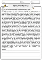 Vorschau - Arbeitsblätter - Rettungssanitäter Beruf Arbeitsblätter mit Fragen + Lösungen Deutsch DaZ AB - Seite 1