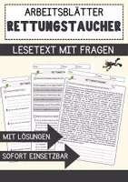 Vorschau - Arbeitsblätter - Rettungstaucher Beruf Arbeitsblätter mit Fragen + Lösungen Deutsch DaZ AB - Deckblatt