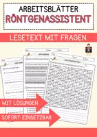 Vorschau - Arbeitsblätter - Röntgenassistent Beruf Arbeitsblätter mit Fragen + Lösungen Deutsch DaZ AB - Deckblatt
