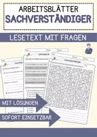 Vorschau - Arbeitsblätter - Sachverständiger Beruf Arbeitsblätter mit Fragen + Lösungen Deutsch DaZ AB - Deckblatt