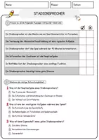 Vorschau - Arbeitsblätter - Stadionsprecher Beruf Arbeitsblätter mit Fragen + Lösungen Deutsch DaZ AB - Seite 2