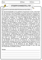 Vorschau - Arbeitsblätter - Steuerfachangestellter Beruf Arbeitsblätter mit Fragen + Lösungen Deutsch DaZ AB - Seite 1
