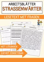 Vorschau - Arbeitsblätter - Straßenwärter Beruf Arbeitsblätter mit Fragen + Lösungen Deutsch DaZ AB - Deckblatt