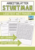 Vorschau - Arbeitsblätter - Stuntman Beruf Arbeitsblätter mit Fragen + Lösungen Deutsch DaZ AB - Deckblatt