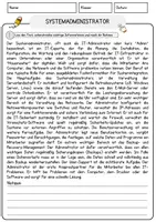 Vorschau - Arbeitsblätter - Systemadministrator Beruf Arbeitsblätter mit Fragen + Lösungen Deutsch DaZ AB - Seite 1