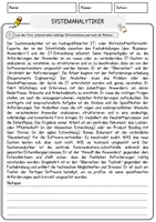 Vorschau - Arbeitsblätter - Systemanalytiker Beruf Arbeitsblätter mit Fragen + Lösungen Deutsch DaZ AB - Seite 1