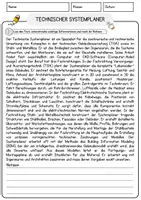 Vorschau - Arbeitsblätter - Technischer Systemplaner Beruf Arbeitsblätter mit Fragen + Lösungen Deutsch DaZ AB - Seite 1