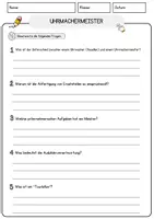 Vorschau - Arbeitsblätter - Uhrmachermeister Beruf Arbeitsblätter mit Fragen + Lösungen Deutsch DaZ AB - Seite 3