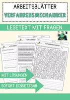 Vorschau - Arbeitsblätter - Verfahrensmechaniker Beruf Arbeitsblätter mit Fragen + Lösungen Deutsch DaZ AB - Deckblatt
