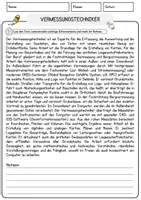 Vorschau - Arbeitsblätter - Vermessungstechniker Beruf Arbeitsblätter mit Fragen + Lösungen Deutsch DaZ AB - Seite 1