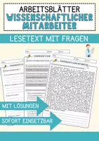 Vorschau - Arbeitsblätter - Wissenschaftlicher Mitarbeiter Beruf Arbeitsblätter mit Fragen + Lösungen Deutsch DaZ AB - Deckblatt