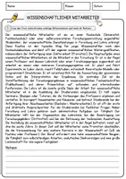 Vorschau - Arbeitsblätter - Wissenschaftlicher Mitarbeiter Beruf Arbeitsblätter mit Fragen + Lösungen Deutsch DaZ AB - Seite 1