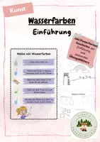 Vorschau - Mal- und Bastelvorlagen - Wasserfarben Einführung "Lilas Farbenland" - Deckblatt