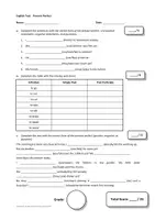 Vorschau - Arbeitsblätter - English Test Present Perfect (Kurztest oder Übungsblatt) - Deckblatt