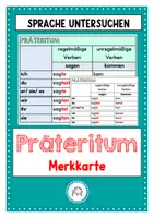 Vorschau - Poster - Präteritum. Merkkarte und Liste unregelmäßiger Verben! - Deckblatt