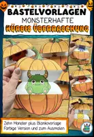 Vorschau - Mal- und Bastelvorlagen - Monsterhafte Kürbis-Überraschung - Bastelvorlagen zu Halloween #spookysurprise - Deckblatt