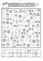 Vorschau - Mal- und Bastelvorlagen - Weihnachten Suchbilder: Zählen, Ausmalen, Lesen (Ab Klasse 1/DaZ) - Seite 2