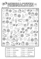 Vorschau - Mal- und Bastelvorlagen - Weihnachten Suchbilder: Zählen, Ausmalen, Lesen (Ab Klasse 1/DaZ) - Seite 3