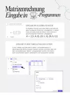 Vorschau - Merkblätter - Matrizenrechnung in CAS Programmen - Deckblatt